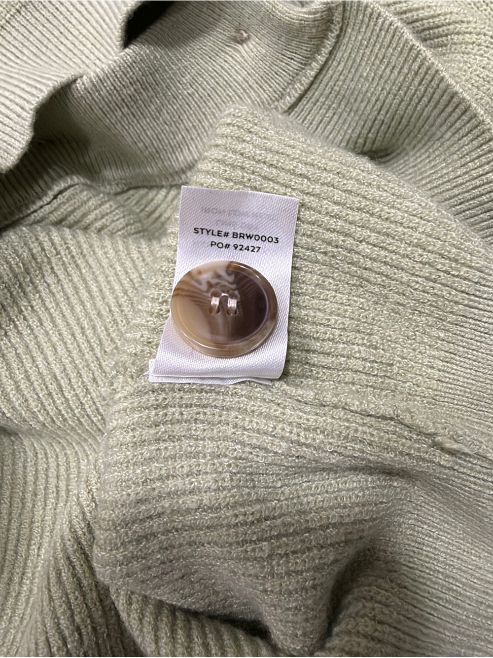 Lulu's Light Sage Green Cropped Ribbed Button Cardigan - Picture 5 of 5